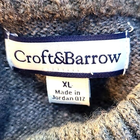 Croft & Barrow Cardigan w/3 Large Buttons, Shades of Ombre, Blue/Gray, Size XL - Picture 6 of 7